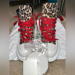 Alexander Mcqueen tread slick leopard sneakers size 39.